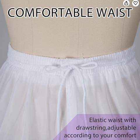 A-Line Hoopless Petticoat Crinoline Underskirt