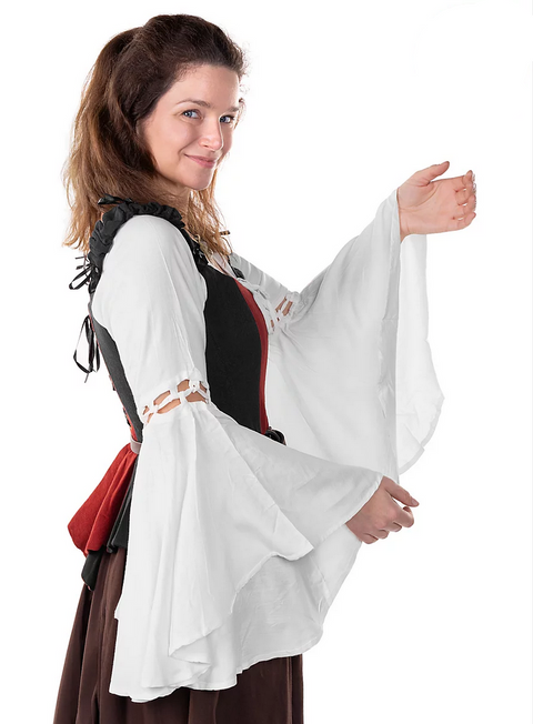 Carmen Medieval Blouse with Trumpet Sleeves