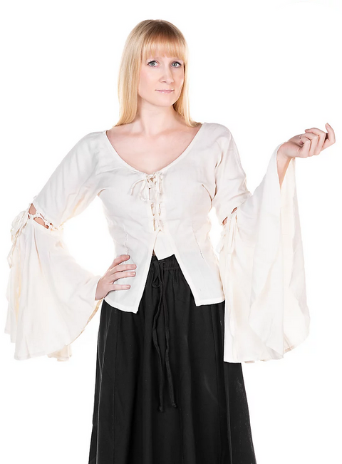 Carmen Medieval Blouse with Trumpet Sleeves