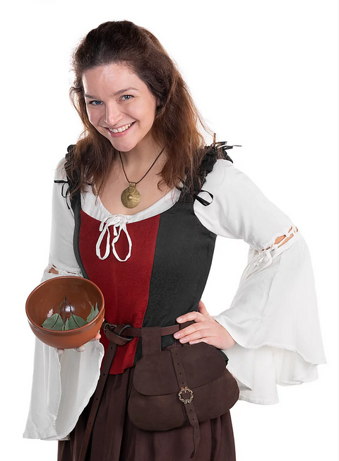 Carmen Medieval Blouse with Trumpet Sleeves