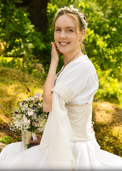 Medieval Wedding Dress with Corsage