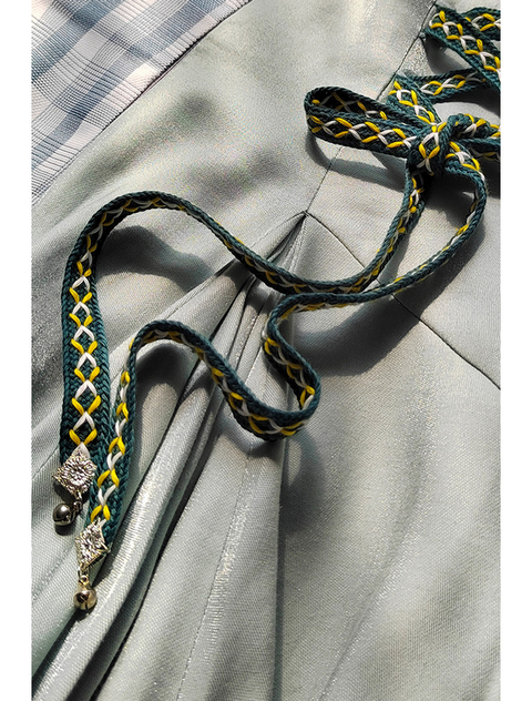 Plaid High Waist Flared Maxi Skirt