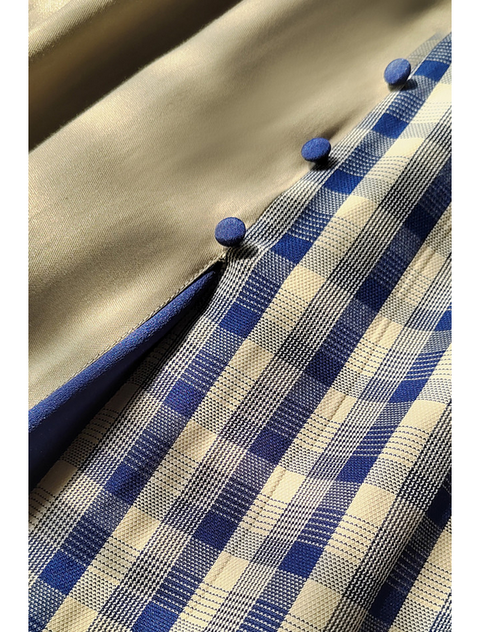 Plaid High Waist Flared Maxi Skirt