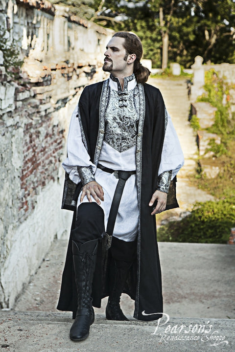Long Medieval Flax Overcoat