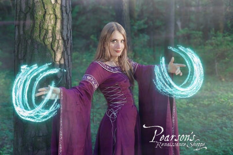 Lady of the Lake Dress with Medieval Suede Corset Set