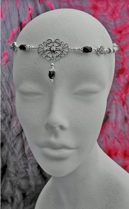 Aailyah Medieval Circlet - Emerald, Jet, Medieval Crowns & Princess Tiaras, Sapphire-Medieval Shoppe