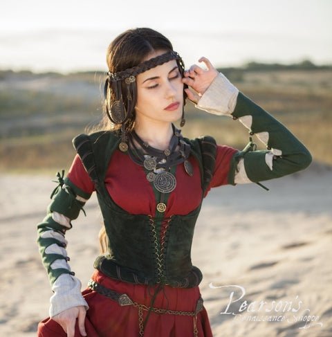 Alchemists Daughter Natural Suede Bodice - Bodices - Corsets - Waist Cinchers, Featured Products, Sales and Specials-Medieval Shoppe