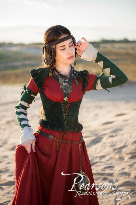 Alchemists Daughter Natural Suede Bodice - Bodices - Corsets - Waist Cinchers, Featured Products, Sales and Specials-Medieval Shoppe