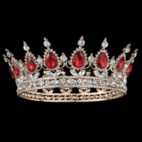 Anastasia Crown - Blue, Medieval Crowns & Princess Tiaras, Red, Silver-Medieval Shoppe