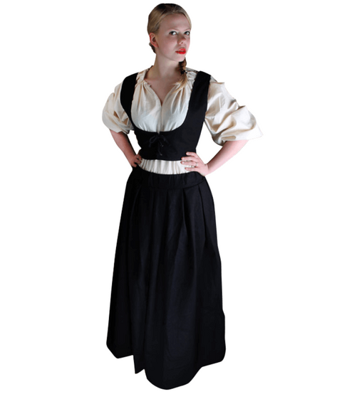 Anna Canvas Skirt - Black, Blue, Bordeaux, Brown, Green, Red, Skirts - Pants - Underpinnings-Medieval Shoppe