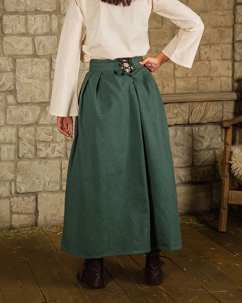 Anna Canvas Skirt - Black, Blue, Bordeaux, Brown, Green, Red, Skirts - Pants - Underpinnings-Medieval Shoppe