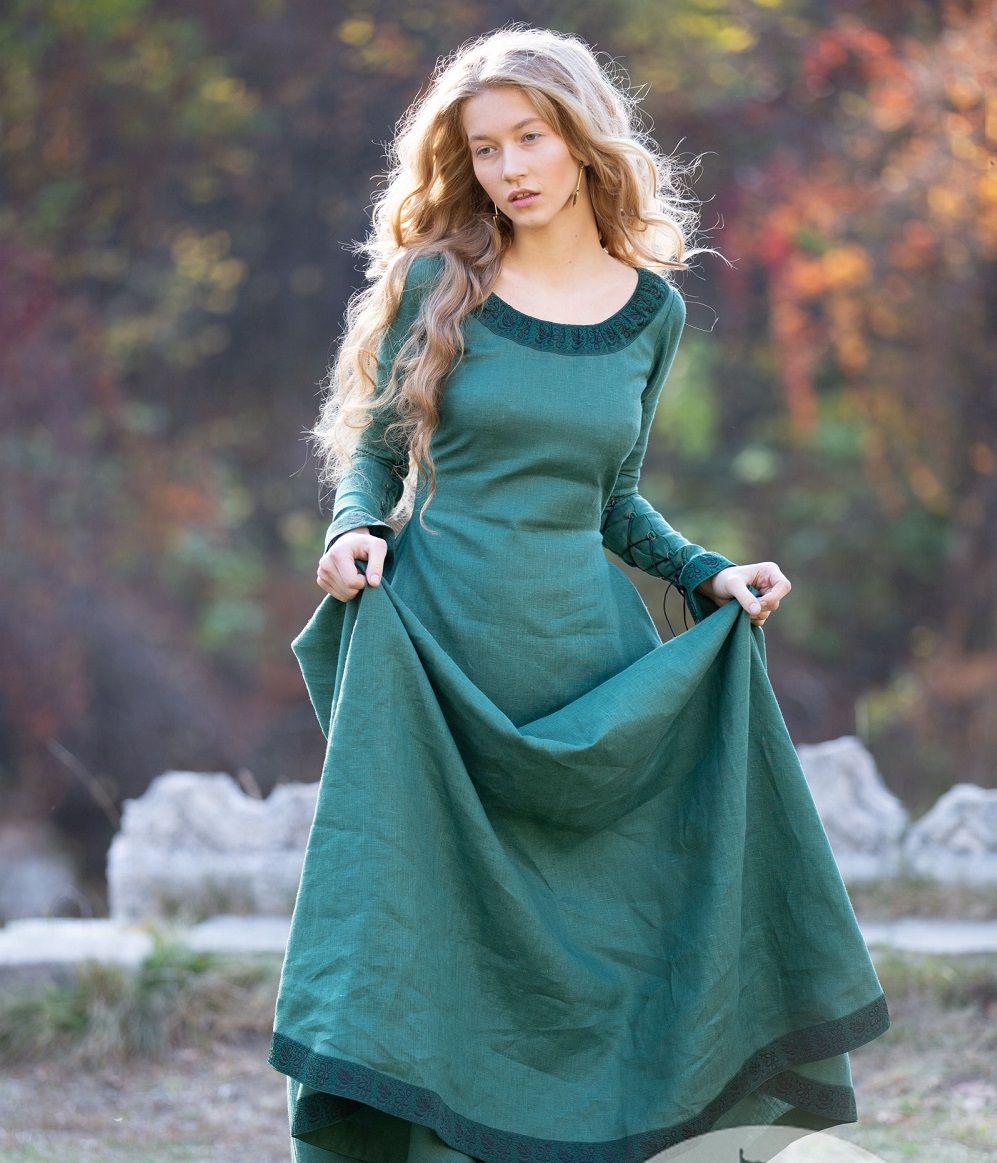Autumn Princess Linen Dress Green / Size 0 Autumn Princess Linen Dress Green / Size 0