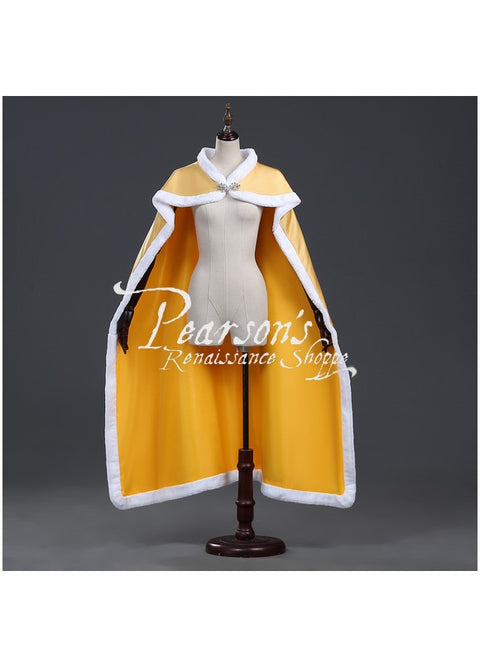 Beauty And Beast Classic Belle Rose Gold Satin Cape - Cosplay & Movie Costumes, Sales and Specials-Medieval Shoppe