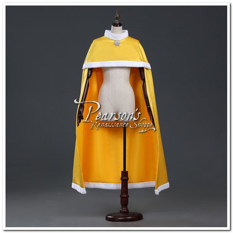 Beauty And Beast Classic Belle Satin Round Shoulder Cape - Cosplay & Movie Costumes-Medieval Shoppe