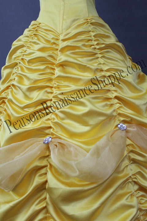 Beauty and the Beast Princess Belle Dress with Tulle - Cosplay & Movie Costumes-Medieval Shoppe