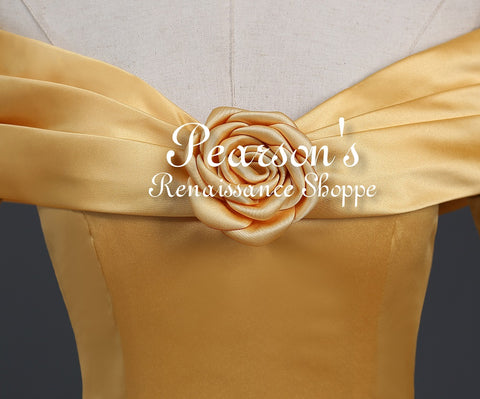 Beauty And Beast Belle two Piece Set Brocade Ruffle Cosplay Costume - Cosplay & Movie Costumes-Medieval Shoppe