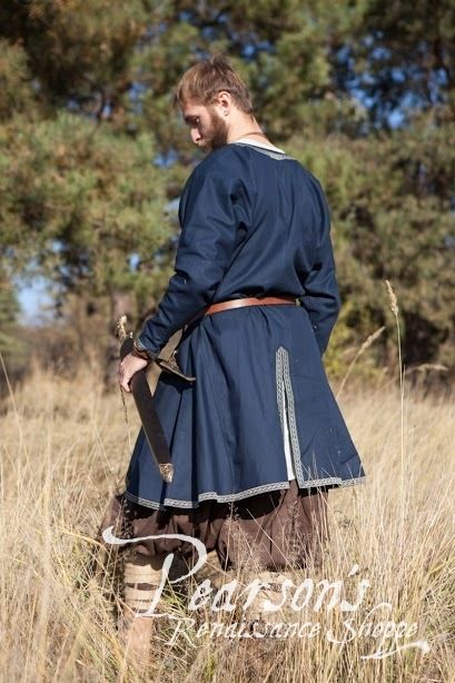 Bjorn the Pathfinder Viking Tunic - Burgundy, Midnight Blue, Tunics & Gambesons-Medieval Shoppe