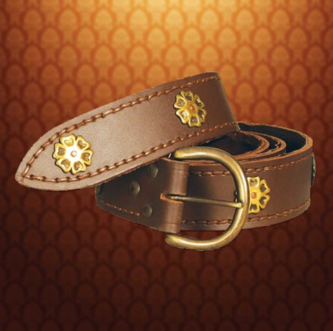 Brown Knightly Belt - Renaissance Belts - Leather Accesssories-Medieval Shoppe