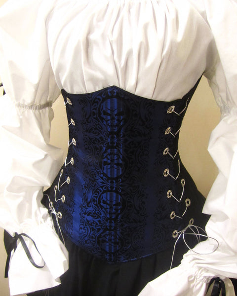 Buccaneer Maiden - Black, Featured Products, Green, Purple, Red, Royal Blue, Silver, Underbust Corset Sets - Waist Cinchers-Medieval Shoppe