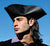 Capt. Jack Tricorn Hat - Black, Dark Brown, Medieval Hats - Veils-Medieval Shoppe