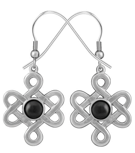 Celtic Knot Symbol Earrings - Black, Blue, Medieval Earrings & Bracelets-Medieval Shoppe
