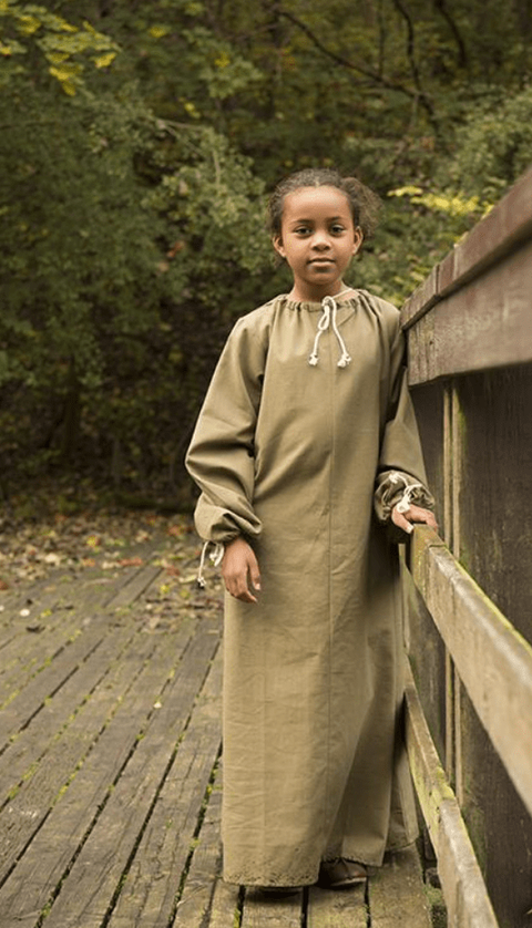 Childrens Shift - Curry Yellow, Dryad Green, Girl's Medieval Clothing & Accessories, Gray Blue, Off-White-Medieval Shoppe