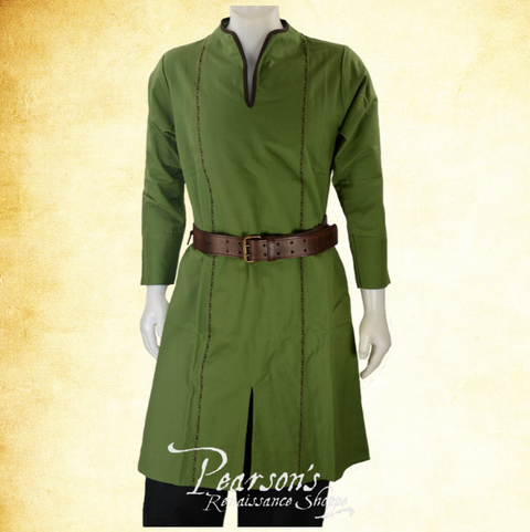 Childs Elven Tunic - Black w/Yellow, Boy's Medieval Clothing, Green w/Dark Brown-Medieval Shoppe