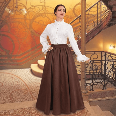 Chocolate Brown Skirt - Skirts - Pants - Underpinnings-Medieval Shoppe