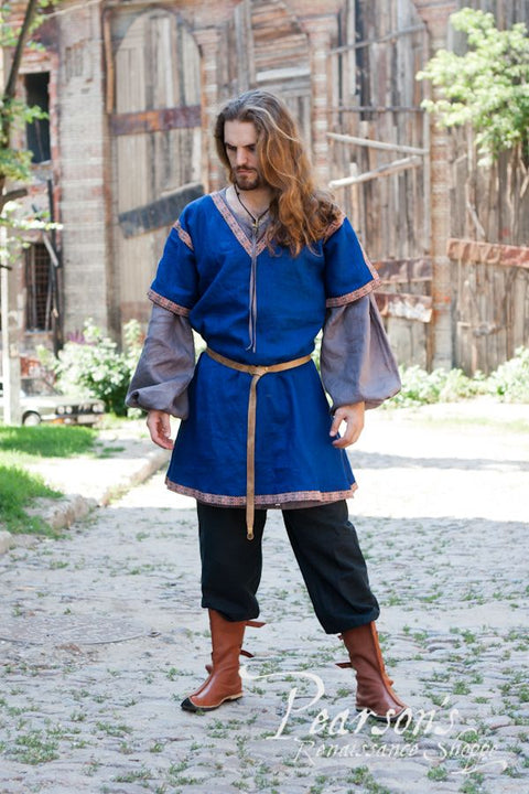 Classic Short Sleeve Medieval Overtunic - Brown, Classic Blue, Green, Midnight Blue, Tunics & Gambesons-Medieval Shoppe