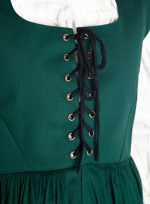 Country Maid Set - Black, Emerald Green, Medieval Bodice Sets, Renaissance Dresses-Medieval Shoppe