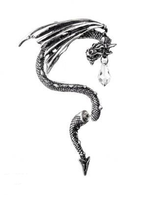 Crystal Dragon Ear Wrap - Medieval Earrings & Bracelets-Medieval Shoppe