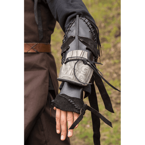 Dark Elf Leather Bracer - Vambraces - Gauntlets - Gloves - Bracers-Medieval Shoppe