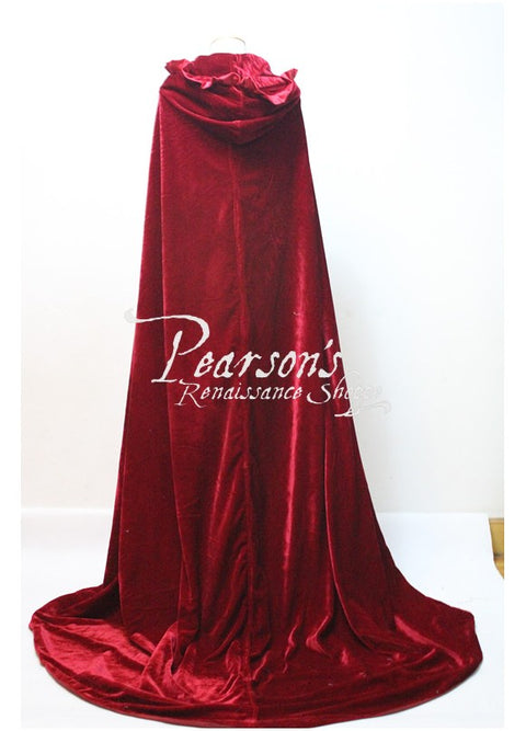 Dark Red Velvet Cape - Cosplay & Movie Costumes-Medieval Shoppe