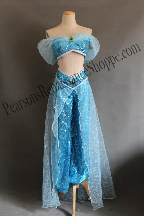 Disney Aladdin Princess Jasmine Sequin Version - Cosplay & Movie Costumes-Medieval Shoppe