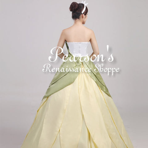 Disney Princess And The Frog Princess Tiana Dress - Cosplay & Movie Costumes-Medieval Shoppe