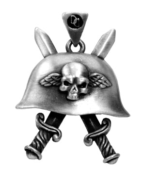 Double Dagger Helmet Pendant - Men's Medieval Jewelry & Crowns-Medieval Shoppe