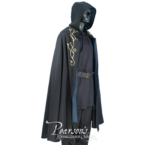 Elven Hooded Cloak - Black w/Dark Blue, Brown w/Light Brown, Cloaks, Medieval Cloaks & Capes-Medieval Shoppe