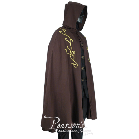 Elven Hooded Cloak - Black w/Dark Blue, Brown w/Light Brown, Cloaks, Medieval Cloaks & Capes-Medieval Shoppe