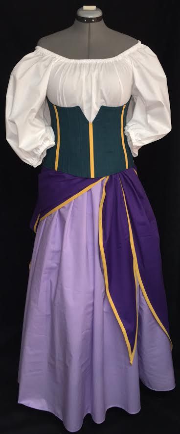 Esmeralda Under-bust Corset Set - Cosplay & Movie Costumes, Underbust Corset Sets - Waist Cinchers-Medieval Shoppe