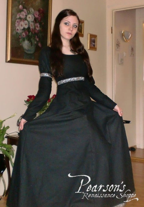 Forest Princess Dress - Black, Green, Medieval Dresses, Natural, Wine Red, Yellow-Medieval Shoppe