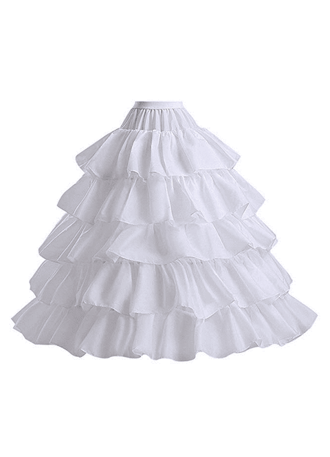 Four Ring Hoop Skirt with Ruffles - Skirts - Pants - Underpinnings-Medieval Shoppe