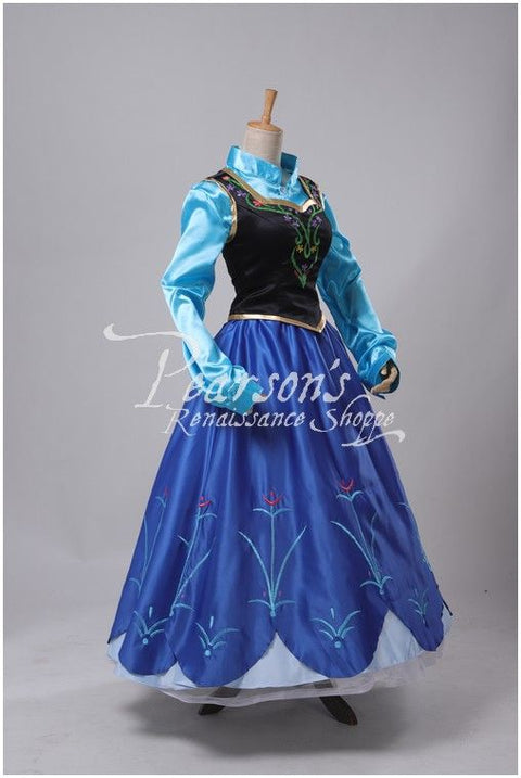 Frozen Anna Winter Embroidered Costume - Cosplay & Movie Costumes-Medieval Shoppe