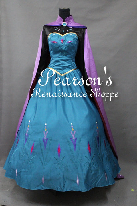 Frozen Elsa Coronation Embroidery Dress Set - Cosplay & Movie Costumes-Medieval Shoppe