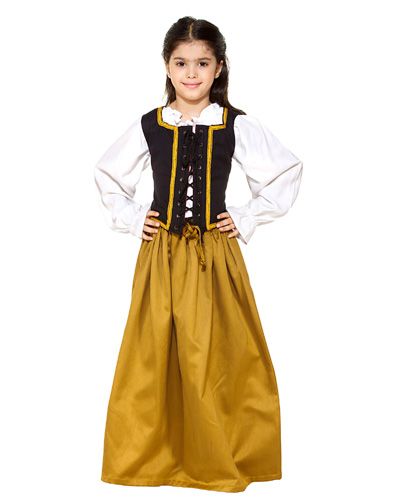 Girls Simple Medieval Skirt - Black, Chocolate, Dark Green, Featured Products, Girl's Medieval Clothing & Accessories, Mustard, Navy, Shop What our customers like best-Medieval Shoppe