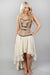 High Low Skirt with Ruffle - Black, Cream, Skirts - Pants - Underpinnings-Medieval Shoppe