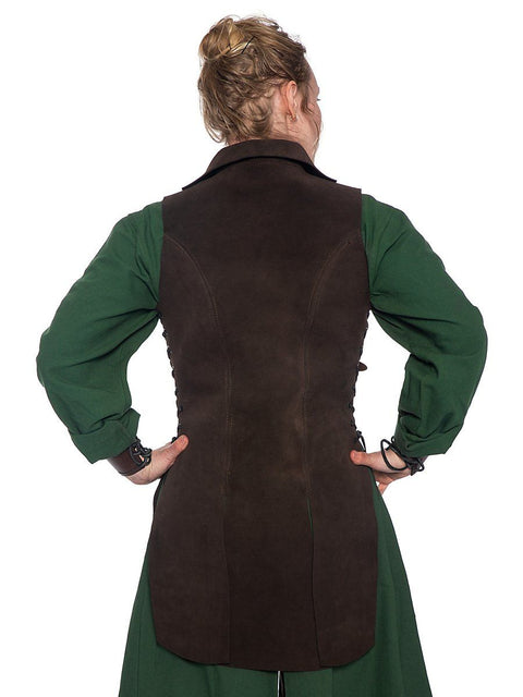 Huntress Leather Jerkin - Beige, Black, Bodices - Corsets - Waist Cinchers, Brown, Featured Products, Green-Medieval Shoppe