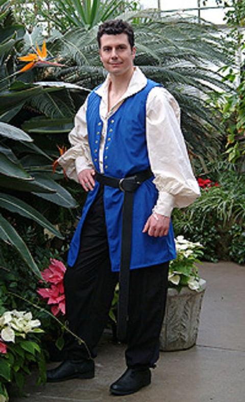 Innkeeper's Vest - Doublets- Jerkins & Vests, Pirate Blue-Medieval Shoppe