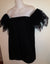 Lace Fairy Cuff Sleeve Chemise Top - Black, Chemises - Blouses - Coats, White-Medieval Shoppe