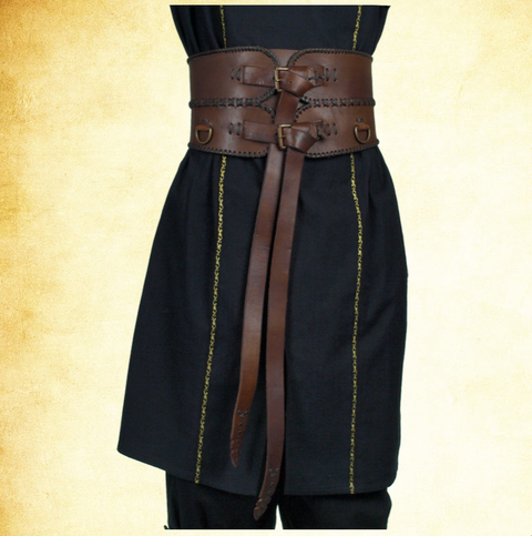 Broad Belt - Black, Brown, Renaissance Belts - Leather Accesssories-Medieval Shoppe