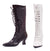 Ladies High Boot - Black, Steampunk Footwear, White, Women's Medieval Footware-Medieval Shoppe